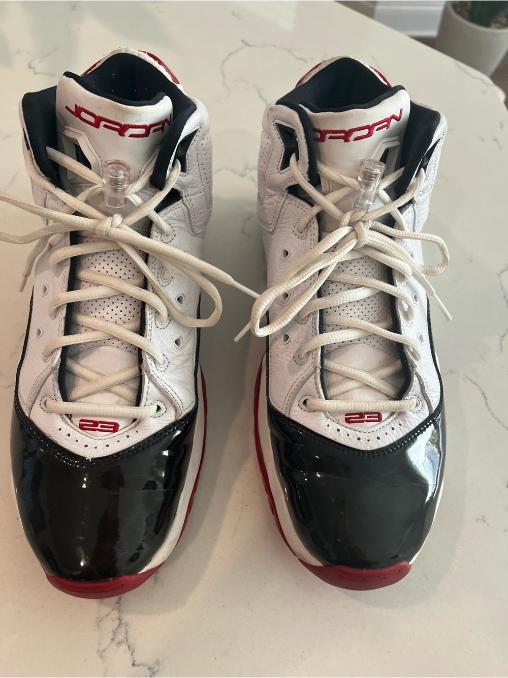 Jordan Men’s HighTop Athletic Sneakers - White/Black/Red